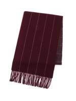 カシミヤストライプチェックマフラー/ボルドー(264)