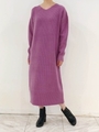 カラーニットロングワンピース/PURPLE