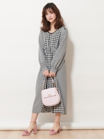 ガラキリカエウエストシャーリングワンピース/ブラック