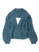 キャミSETカシュクールニットトップス/グリーン