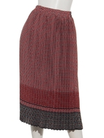 ギローシュ柄プリーツSK/レッド