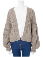 ケーブルショートカーディガン/モカ