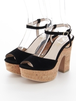 コルクヒールサンダル/BL/S