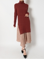 サイドスリットタートルワンピース/BRN