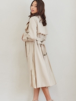 サイドプリーツトレンチコート/ベージュ