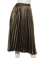 サテンプリーツスカート/カーキ