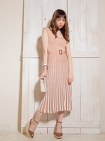 サマープリーツニットOP/オレンジ