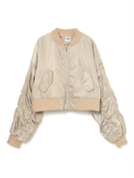 ショートファスナーボリュームブルゾン/ベージュ