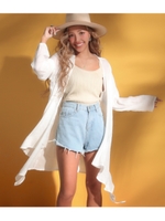 シンプルロングカーディガン/ホワイト(001)