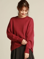 スウェット風ニットプルオーバー/ピンク