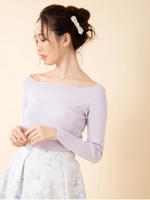 スクエアリブニット/ラベンダー