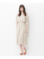 スズランプリントマーメイドワンピース/ベージュ