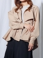 スタンドカラードロストショートブルゾン/ベージュ