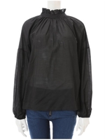 スタンドフリル2wayブラウス/ブラック