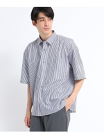 ストライプオーバーシャツ/ネイビー(393)