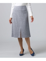 ストライプ柄ツイードスカート/ダークネイビー(494)