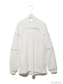 スリーブファスナーフーディーワンピース/ホワイト