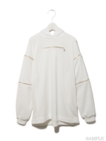 スリーブファスナーフーディーワンピース/ホワイト