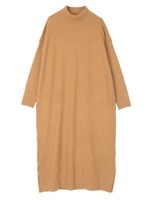 タートルネックニットワンピース/ライトブラウン