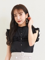 ダブルプリーツフリルブラウス/マルチ