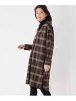 チェックドッキング風ワンピース/ダークブラウン(243)