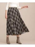 チェックリバープリーツスカート/チャコール3(023)