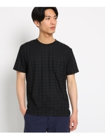 チドリ柄リンクスジャガードTシャツ/ブラック(019)