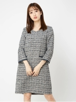 ツイードワンピース/ネイビー