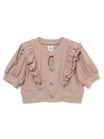 ニットフリルトップス/ベージュ