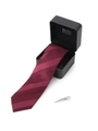 ネクタイ ＆ タイバー BOXセット/ボルドー(364)