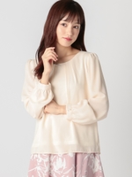 ネックレス付きブラウス/ベージュ