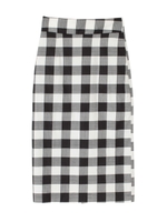 ハイウエストバックスリットタイトスカート/チェック/ブラック
