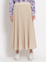 ハイツイストアクリルストレッチリブ編みニットスカート（裏付き）/ベージュ