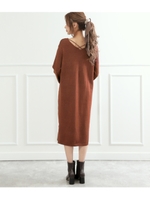 バッククロスニットワンピース/ブラウン(015)