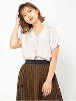 バックスカーフ付きスキッパーシャツ/ライトグレー