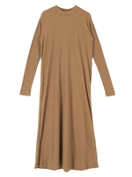 バックリボンスリットワンピース/モカ