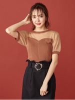 バックリボンニット/ブラウン