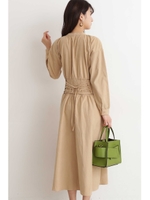 バックレースアップマキシワンピース/ベージュ(040)