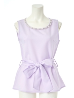 パールカラーペプラムブラウス/ラベンダー