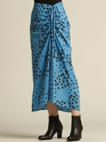 パッチワークフラワースカート/ブルー系その他