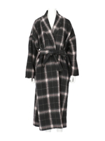 ビックシルエットガウンコート/ブラック/グレー(052)