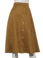 フェイクスエードメタル釦フレアスカート/マスタード