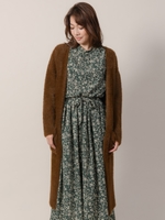 フェザーヤーンロングカーディガン/ブラウン