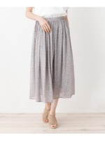 フラワー／アニマル　ギャザースカート/ライトブルー(791)