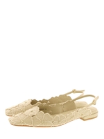 フラワーカッティングスクエアトゥパンプス/GREEN