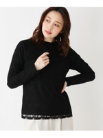 プチハイネック総レースレイヤードプルオーバー/ブラック(019)