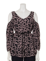 ベルトSET肩開きティアードチュニック/ミックス1