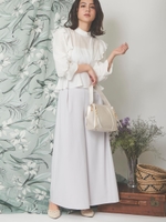 ベルトセットフレアパンツ/グレー