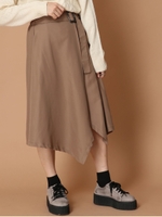 ベルト付アシメスカート/ベージュ