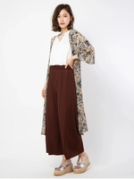 ペイズリー花柄シフォン羽織インナーSET/ベージュ